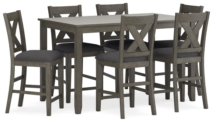 Caitbrook - Rect Drm Counter Table Set (Set of 7) - Gray image 1