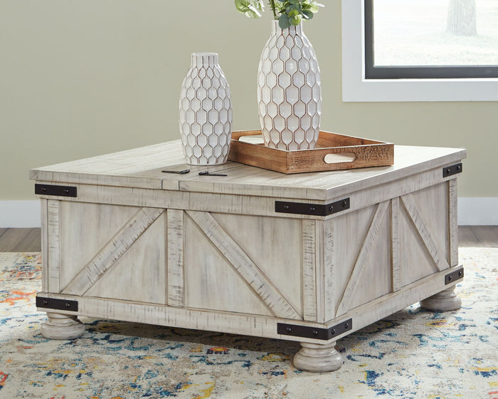 Carynhurst - Cocktail Table with Storage - Whitewash image 4