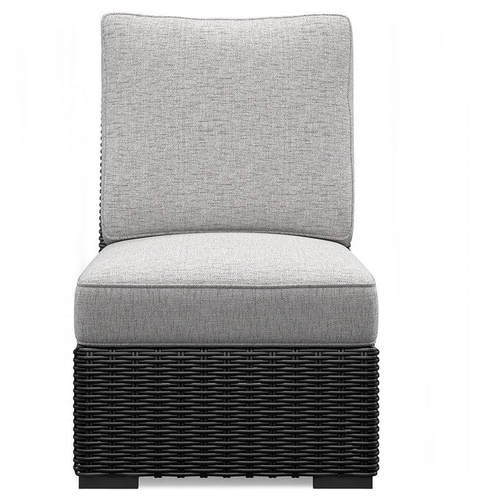 Beachcroft - 5-Piece Outdoor Sectional - Black / Light Gray image 4