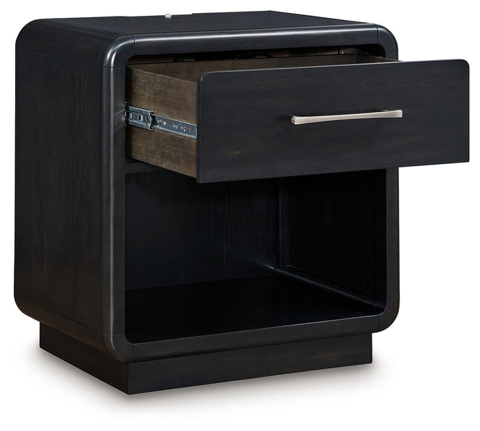 Rowanbeck - One Drawer Night Stand - Black image 4