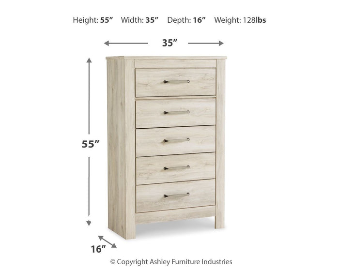 Bellaby - Five Drawer Chest - Whitewash image 4