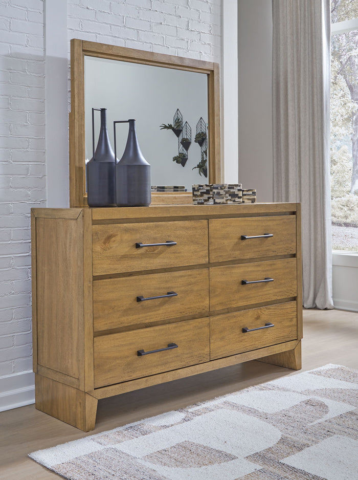 Sherbana - Dresser And Mirror - Light Brown image 4