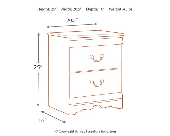 Anarasia - Two Drawer Night Stand - White image 4