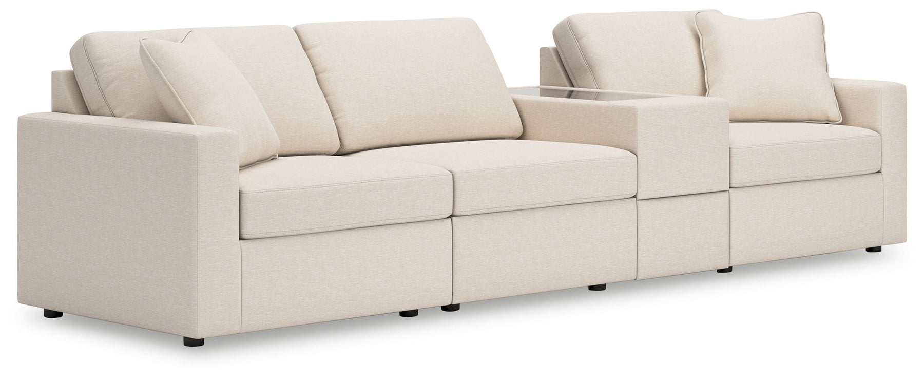 White / 4 Pc. Sectional With Storage Console