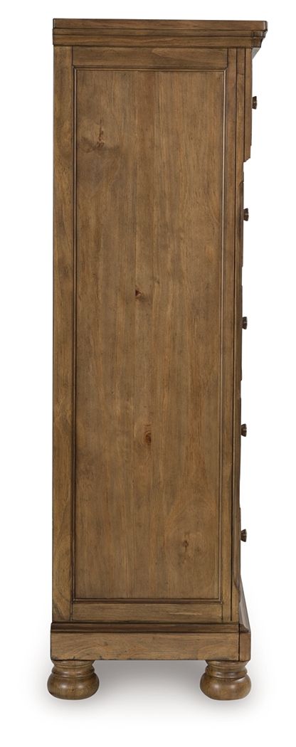 Feddinger - Five Drawer Chest - Medium Brown image 4