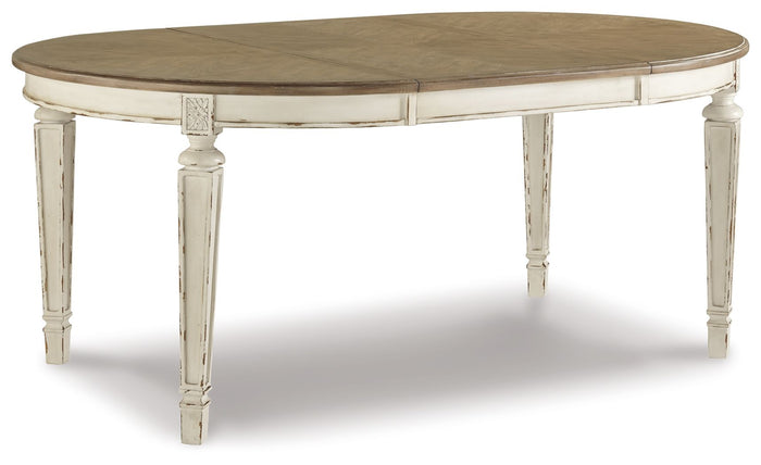 Realyn - Oval Dining Room Extension Table - Chipped White image 1