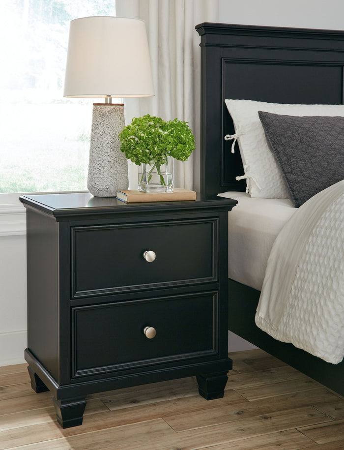 Lanolee - Two Drawer Nightstand - Black image 4