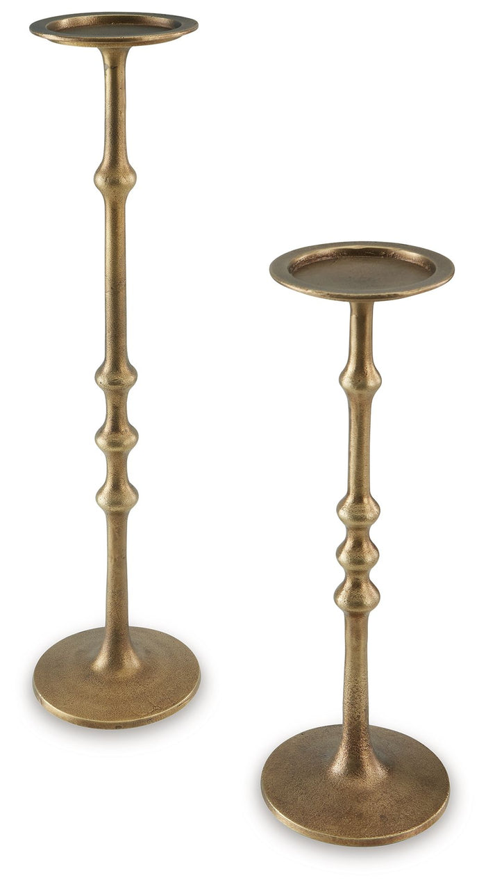 Larwick - Candle Holder Set (Set of 2) - Antique Brass Finish image 1