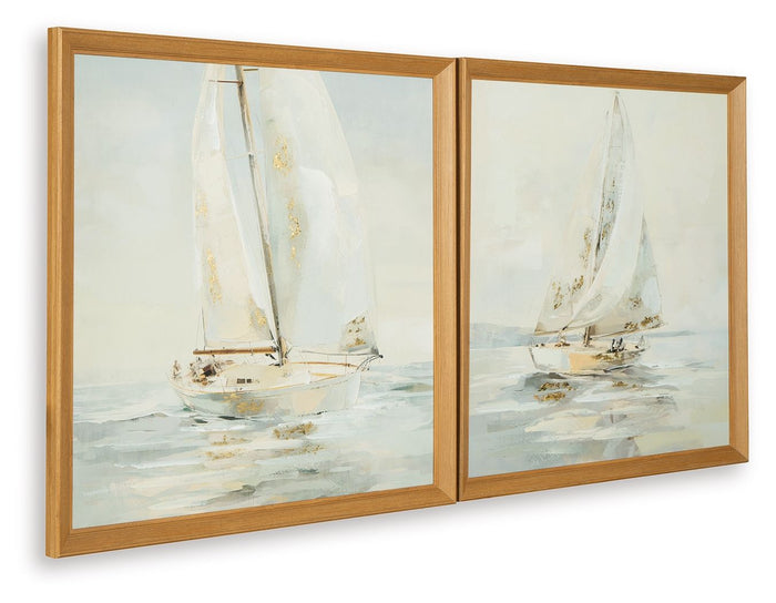 Winbrook - Wall Art Set (Set of 2) - Gray / Tan / Gold Finish image 4