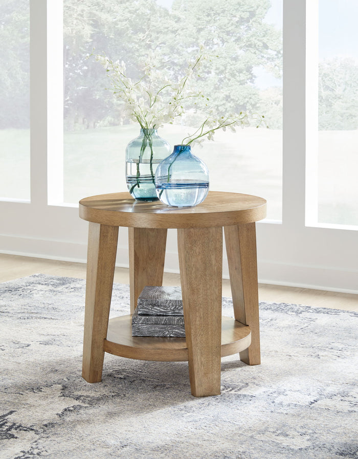 Kristiland - Round End Table - Light Brown image 4