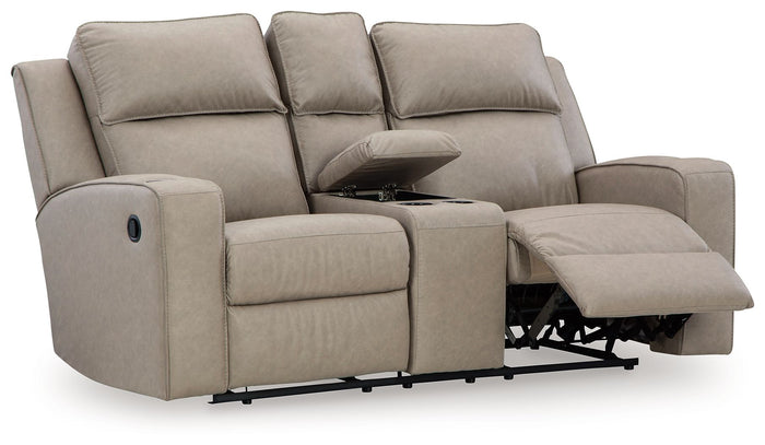 Lavenhorne - Dbl Rec Loveseat W/Console - Pebble image 4