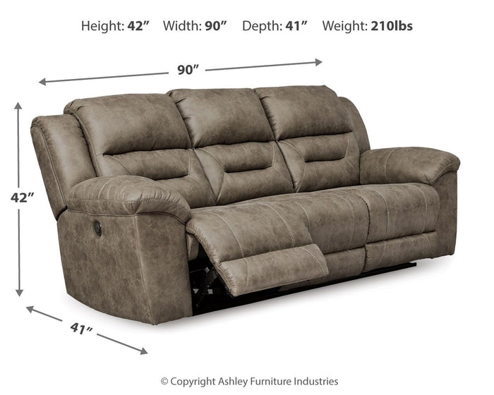 Stoneland - Reclining Sofa - Faux Leather - Fossil image 4