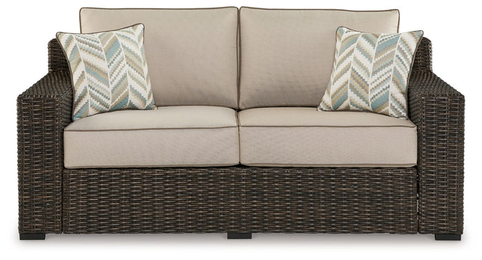 Coastline Bay - Loveseat W/Cushion - Brown image 4