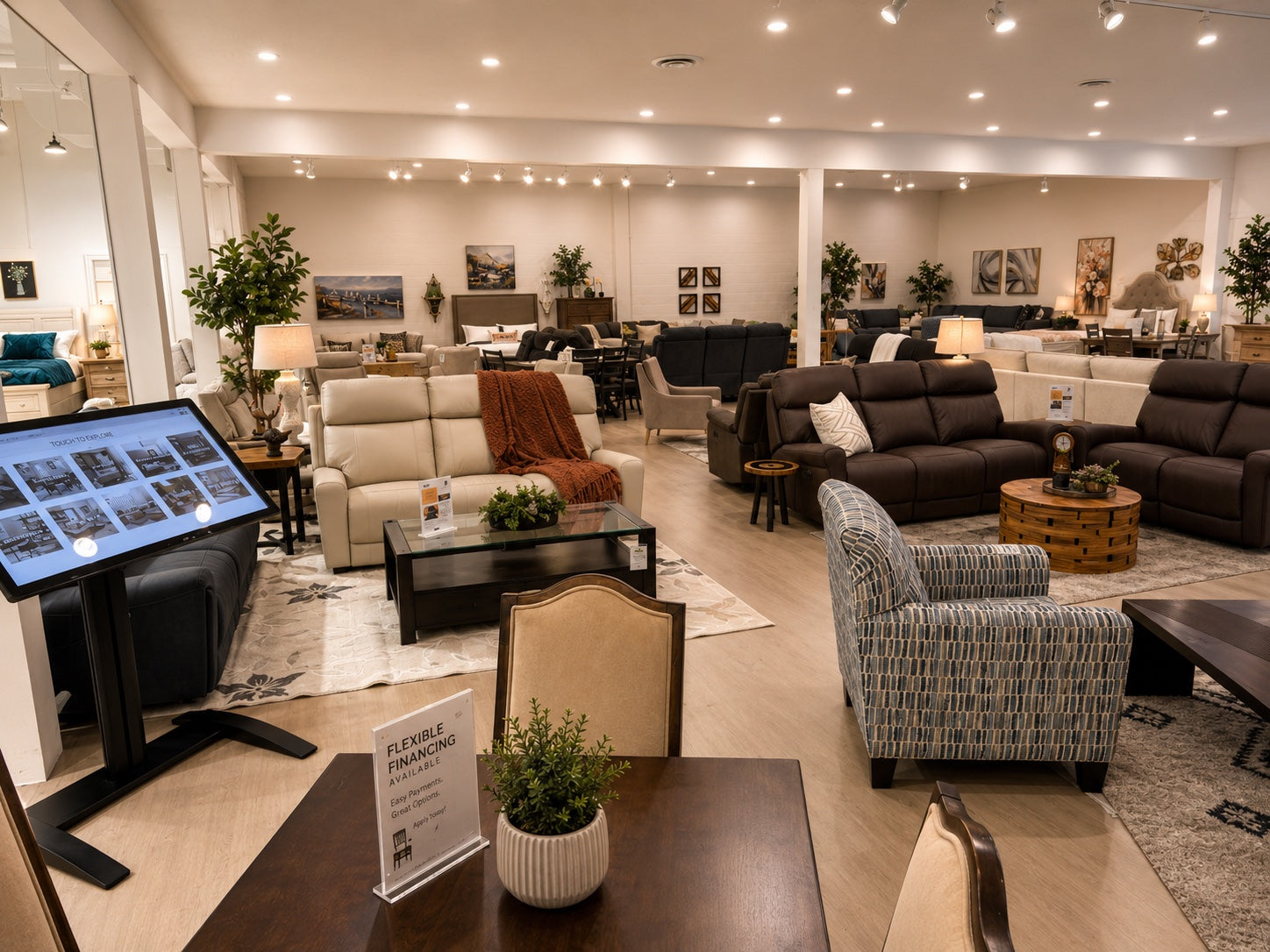 HEFT Home showroom dining and reclining display
