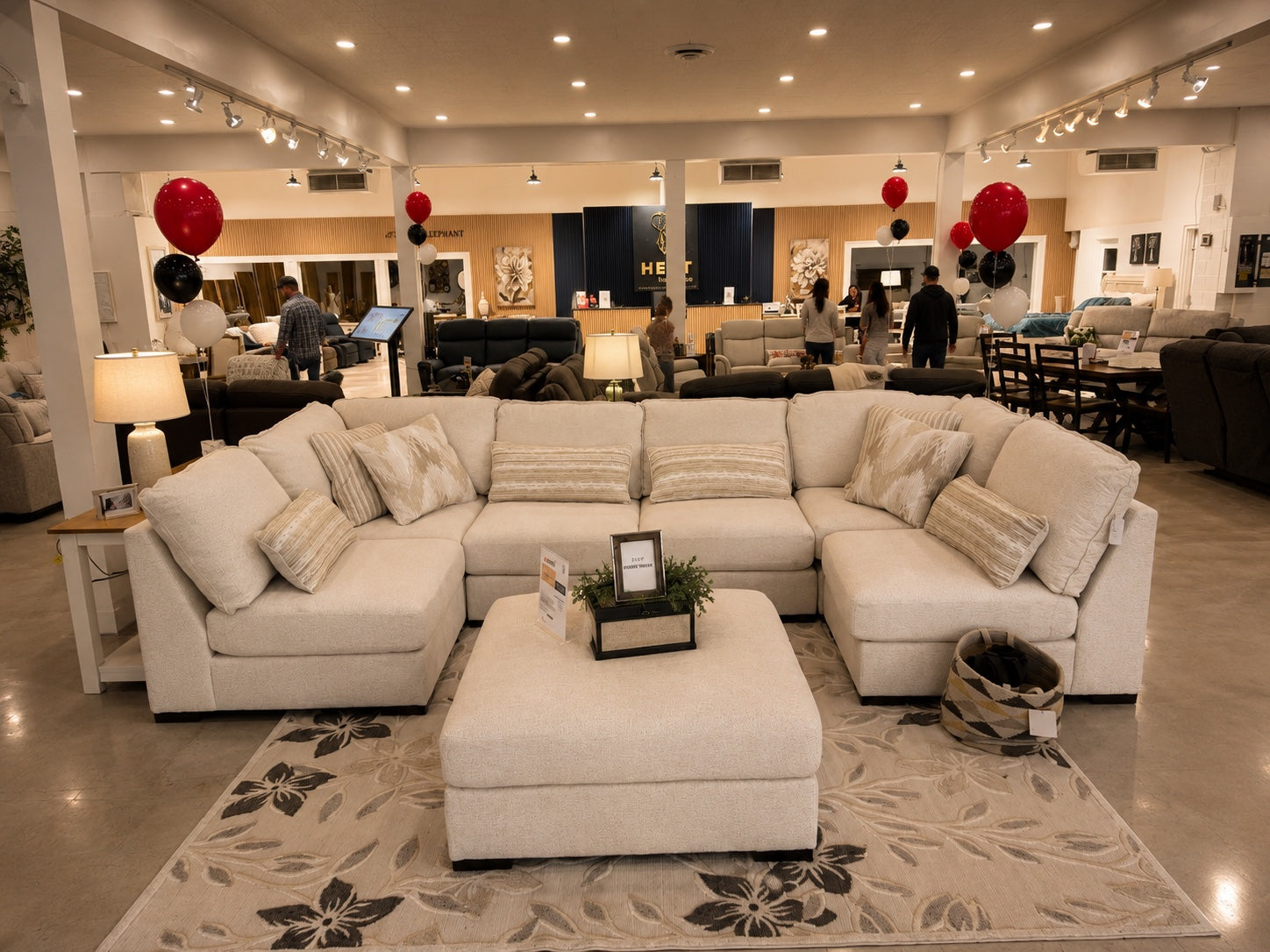 HEFT Home Bowmanville showroom with reclining furniture and upholstery displays