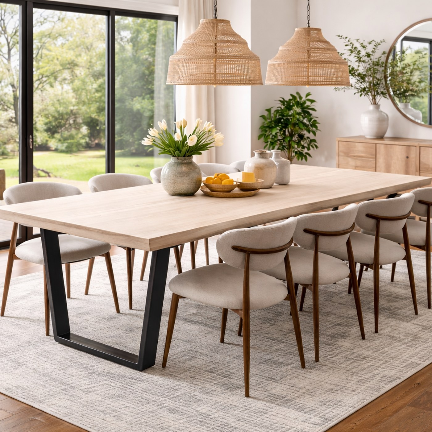 Bleached finish monkeypod table