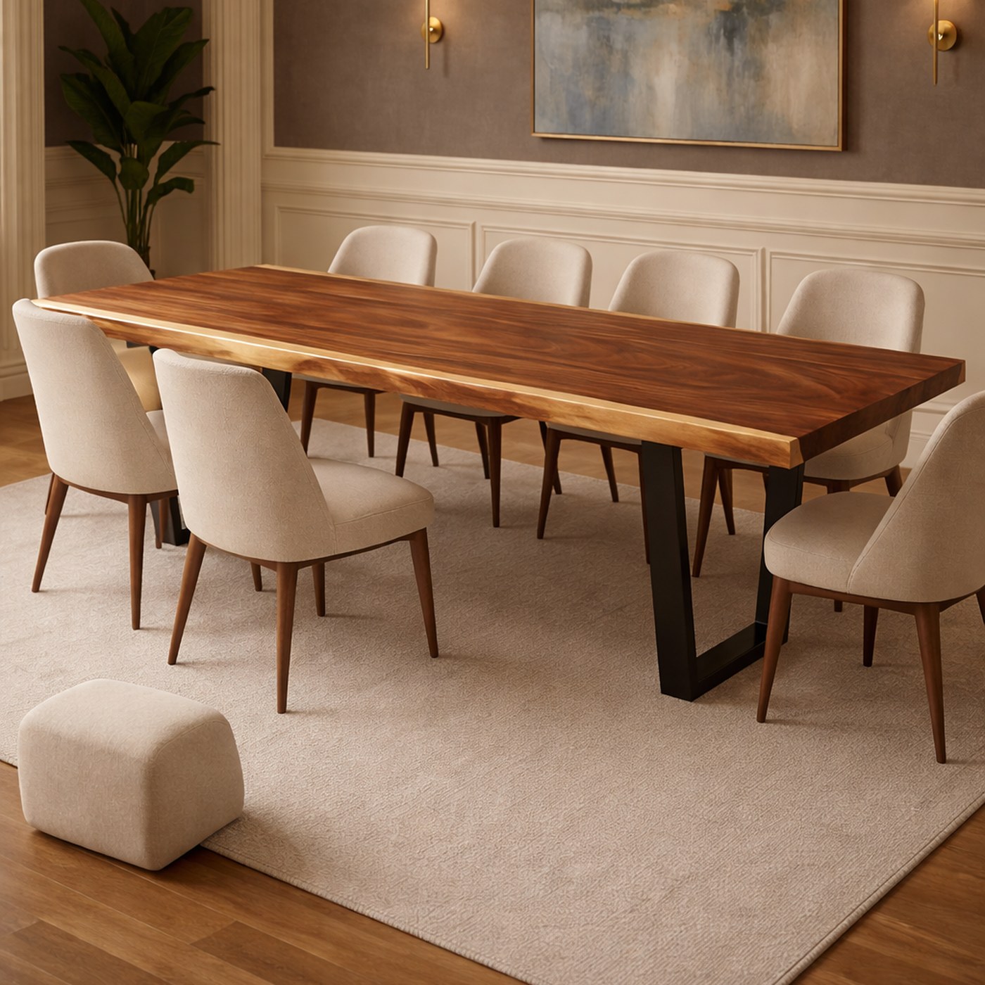 Natural finish monkeypod table